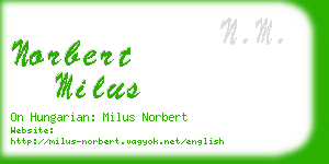 norbert milus business card